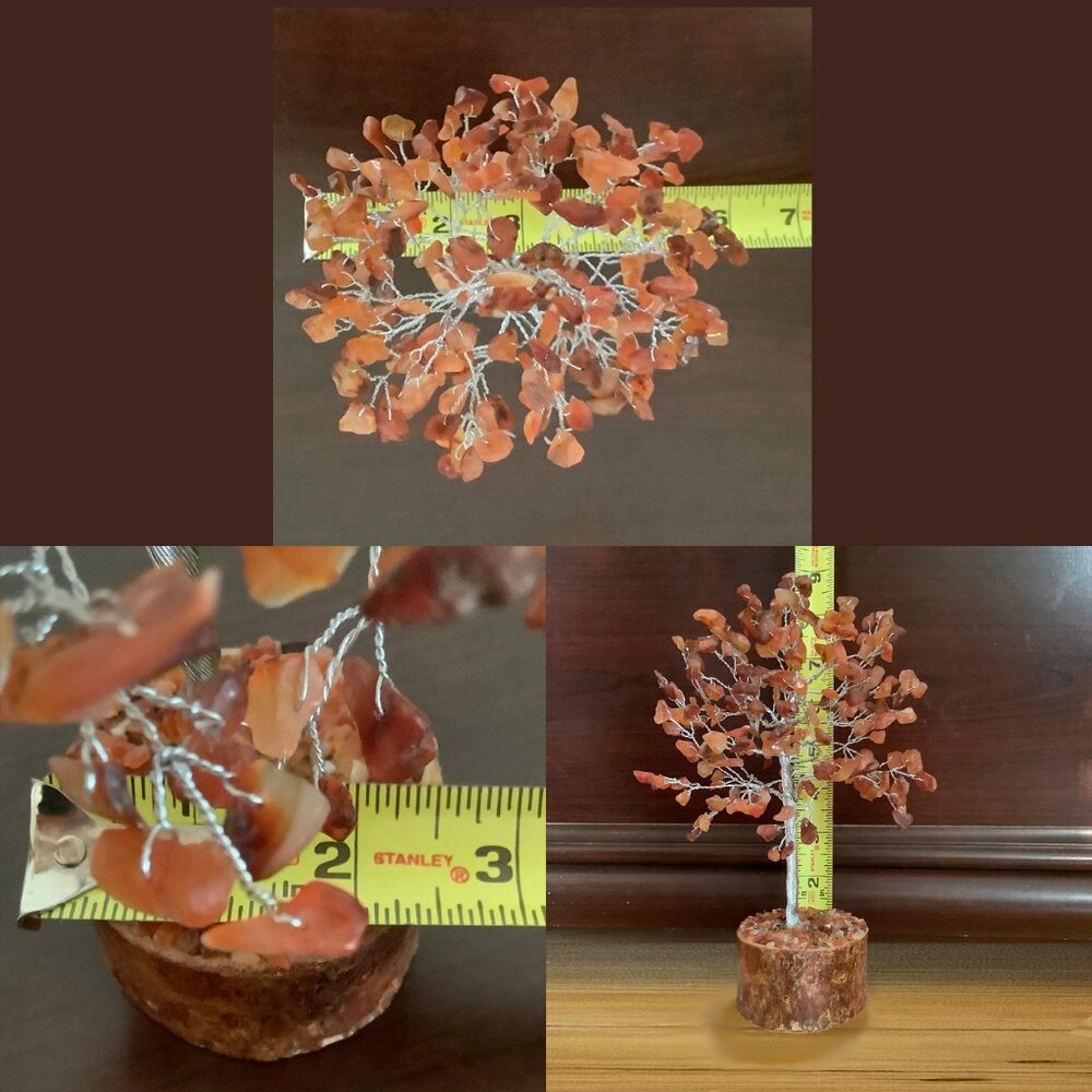 EUC Choice of Natural Carnelian, Peridot or Rose Quartz  and Wire Tree of Life - Picture 15 of 15